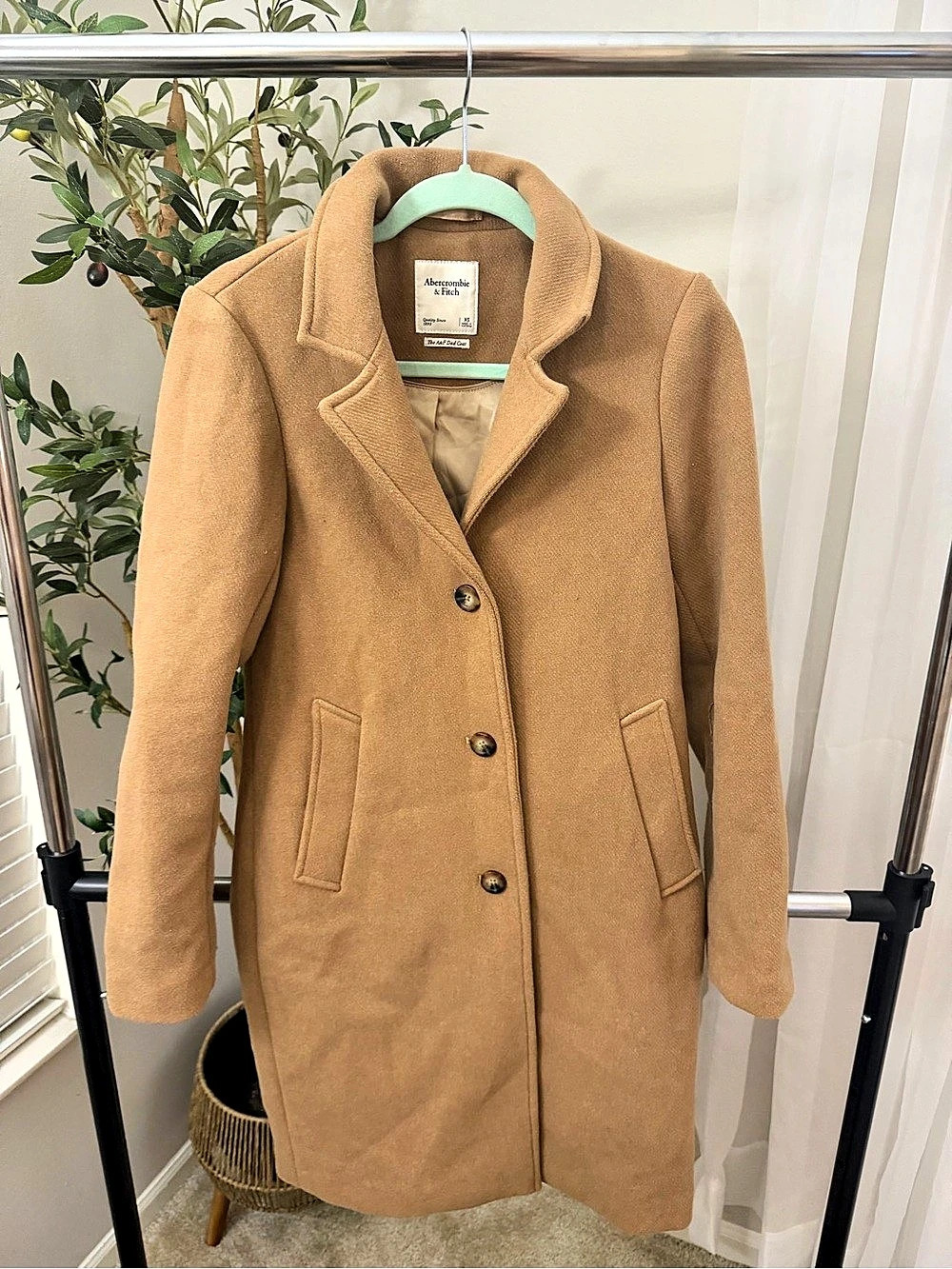 Abercrombie & Fitch The A&F Duffle Coat Wool Blend Coat Size XS